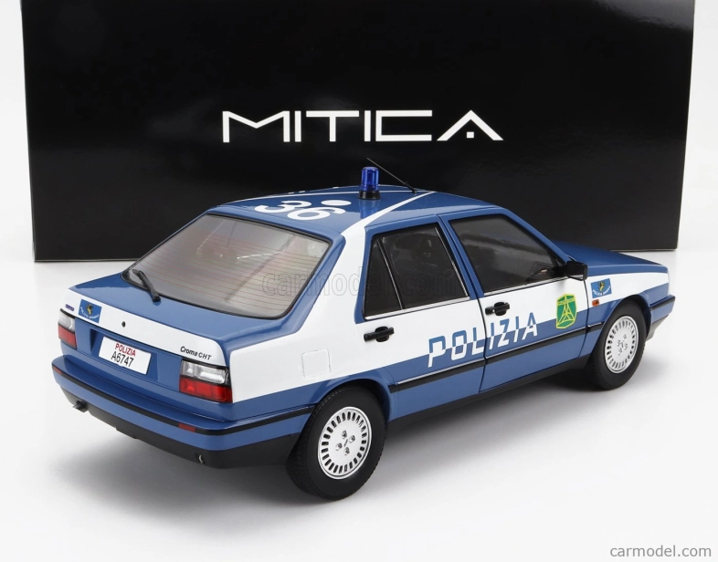 Mitica-diecast Fiat Croma Cht Polizia 1987 Police 1:18 Light Blue White