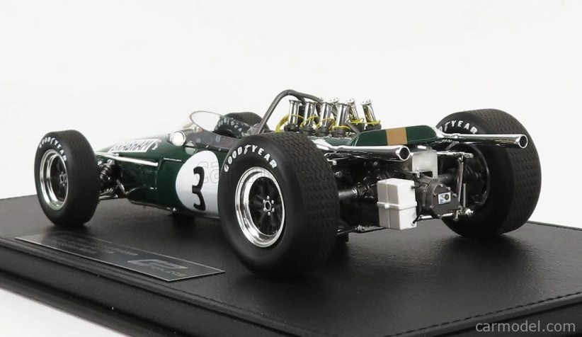 Gp-replika Brabham F1 Bt19 N 3 Winner Germany Gp Jack Brabham 1966 World Champion - Con Vetrina - S vitrínou 1:18 Green Gold