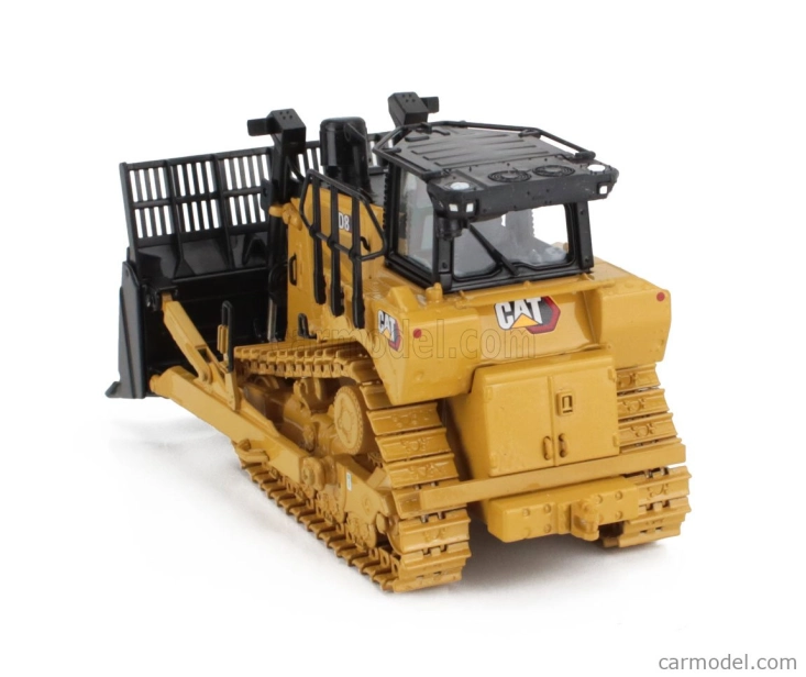 Dm-models Caterpillar Catd8 Ruspa Cingolata - pásový traktor s buldozérom a škrabákom - konfigurácia pre manipuláciu s odpadom 1:50 žltá čierna