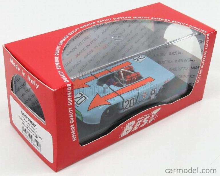 Best-model Porsche 908/03 N 20 1000km Nurburgring 1970 Siffert - Redman 1:43 Modrá Červená
