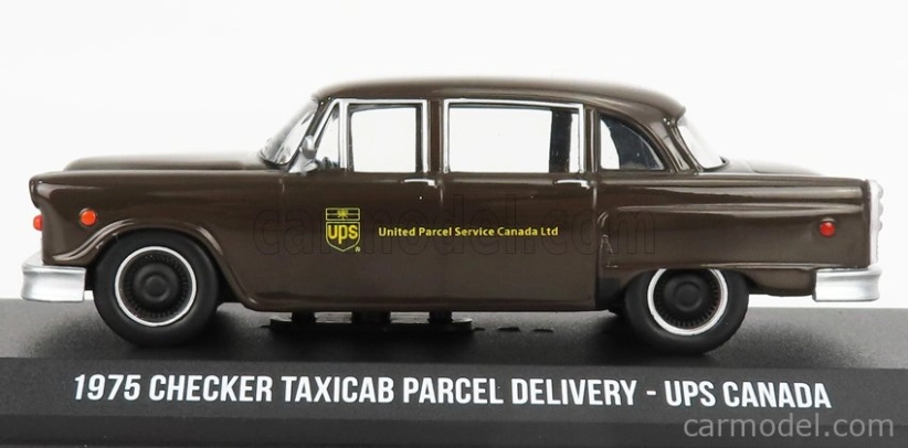 Greenlight Checker Taxi Cab Ups Kanada 1975 1:43 Brown