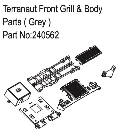 HBP240562 - Terranaut Front Grill & Body Parts ( Grey )
