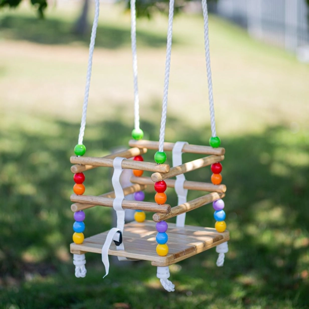 Bigjigs Toys Drevená hojdačka s korálkami