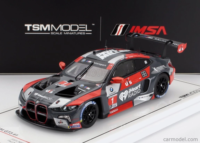 Truescale BMW radu 4 M4 Gt3 Team Paul Miller Racing N 1 12h Sebring 2024 Bryan Sellers - Madison Snow - Neil Verhagen 1:43 Sivá červená