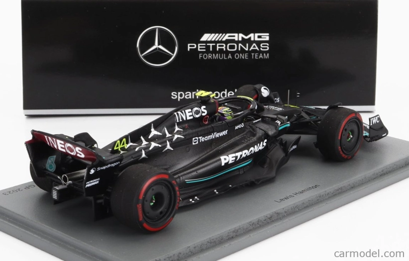 Spark-model Mercedes gp F1 W14 Team Mercedes-amg Petronas Formula One N 44 2nd Spain Gp 2023 Lewis Hamilton 1:43 Matt Black