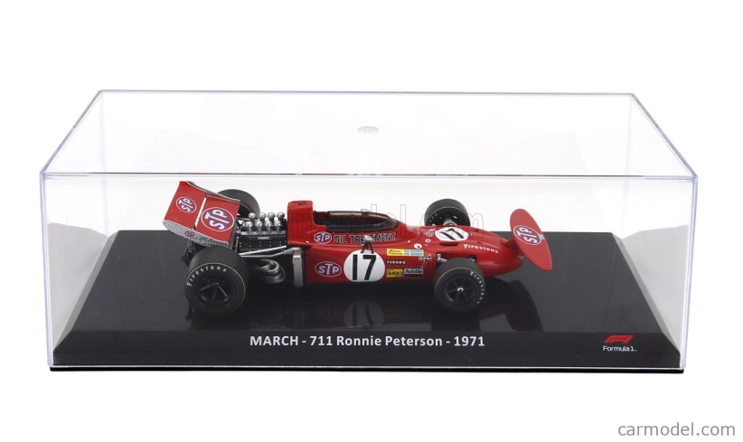 Edicola March F1 711 Team Stp N 17 Season 1971 Ronnie Peterson - Con Vetrina - s vitrínou 1:24 Red