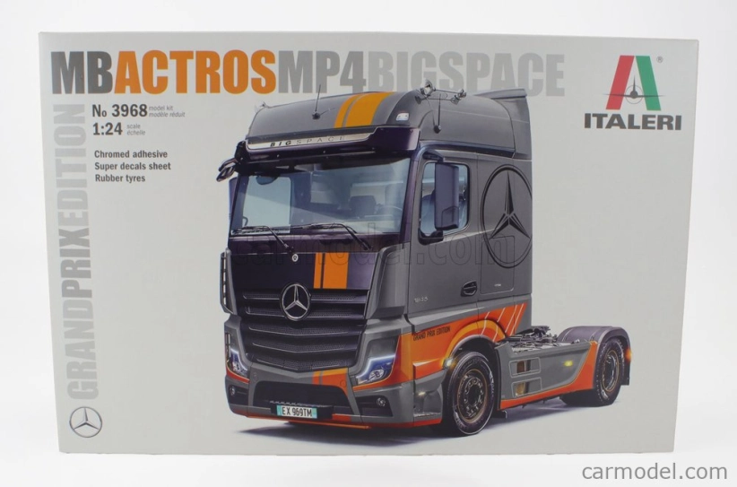 Italeri Mercedes benz Actros 1845 Mp4 Bigspace Tractor Truck Grand Prix Edition 2-assi 2020 1:24 /