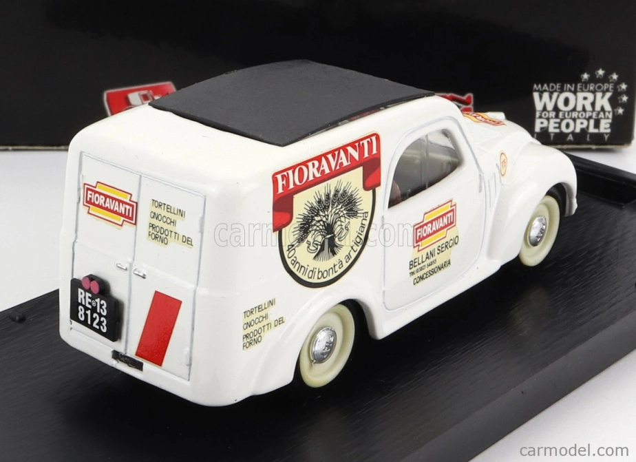 Brumm Fiat 500c Van Fioravanti 1950 1:43 Bílá