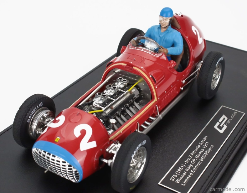 Gp-replicas Ferrari F1  375 N 2 Winner Italy Monza Gp (with Pilot Figure) 1951 Alberto Ascari 1:18 Red