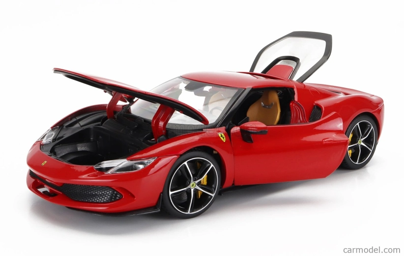 Bburago Ferrari 296 Gtb Hybrid 830hp V6 2021 – Exclusive Carmodel 1:18 Rosso Corsa – červená