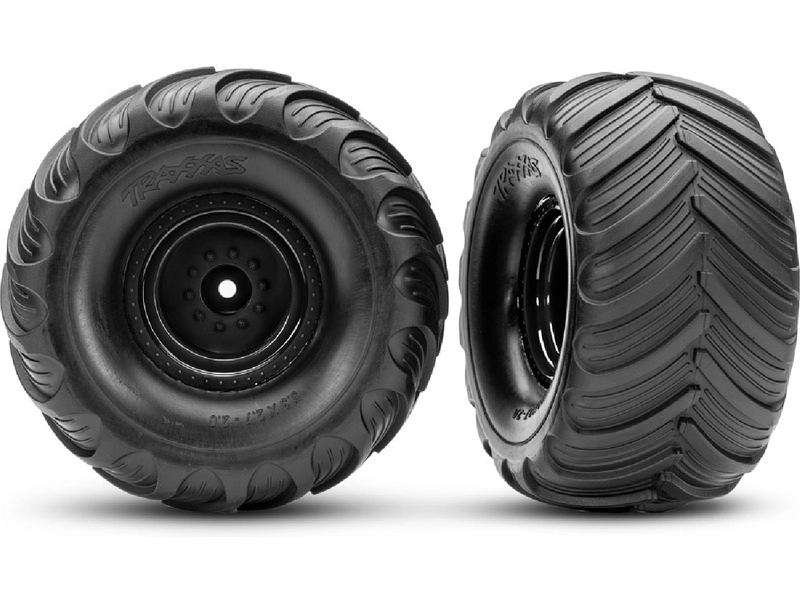 Traxxas kolo 2.0/3.0", disk černý offset 19mm, pneu Terra Groove (pár)