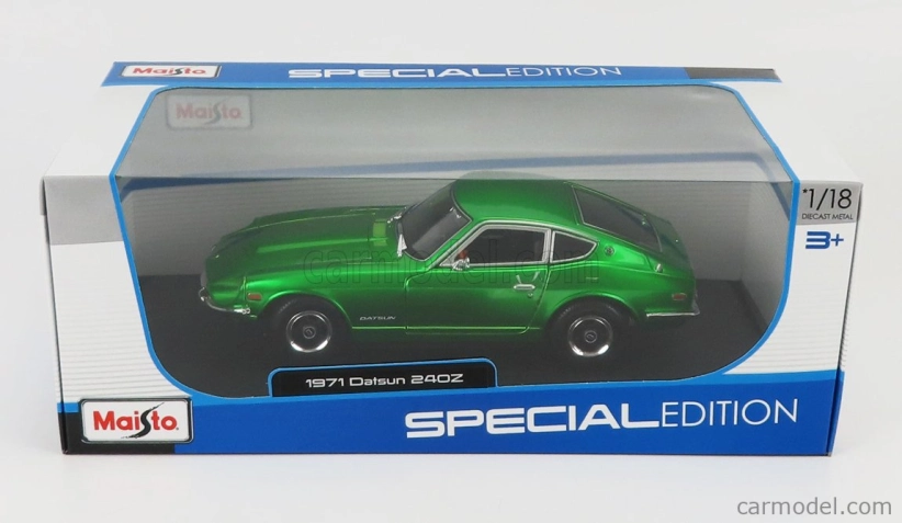 Maisto Nissan Datsun 240z Coupe 1971 1:18 Green Met