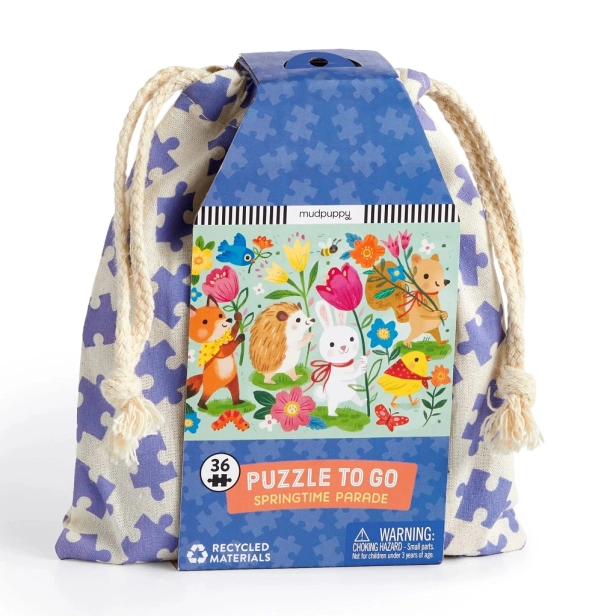 Mudpuppy Puzzle Jarná prehliadka v látkovom vrecku 36 dielikov