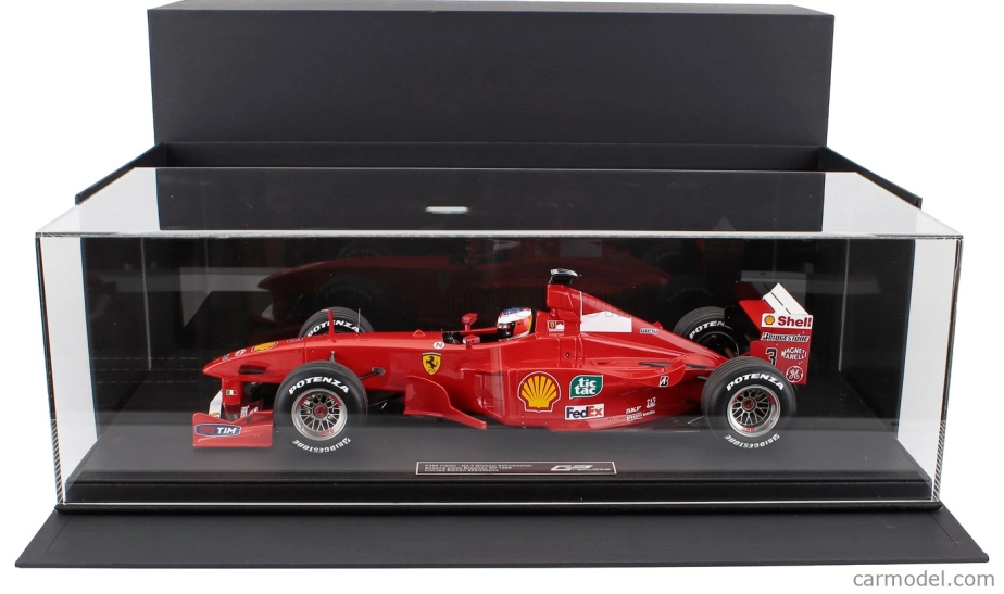 Gp-repliky Ferrari F1 F399 Team Scuderia Ferrari N 3 2nd Brazilian Gp (s figúrkou pilota) 1999 Michael Schumacher - Con Vetrina - s vitrínou 1:12 červená biela