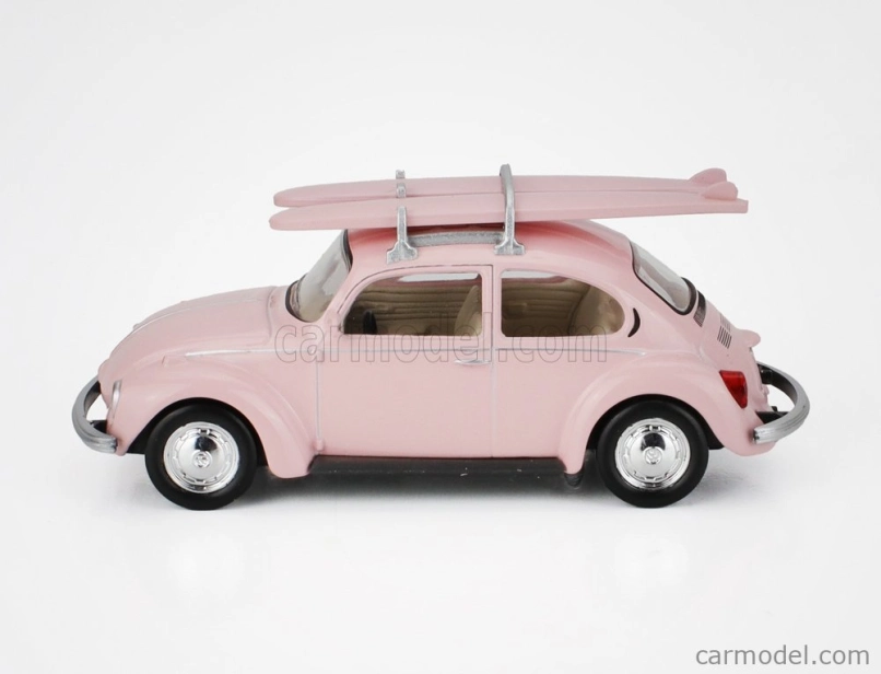 Norev Volkswagen Beetle Coccinelle 1973 - so surfovacou doskou 1:43 Ružová