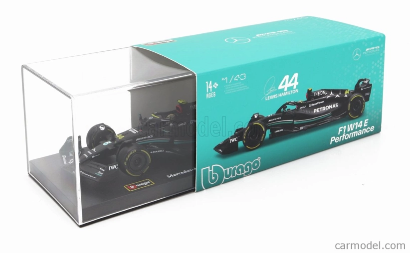 Bburago Mercedes gp F1 W14 Team Mercedes-amg Petronas F1 N 44 1:43, černá