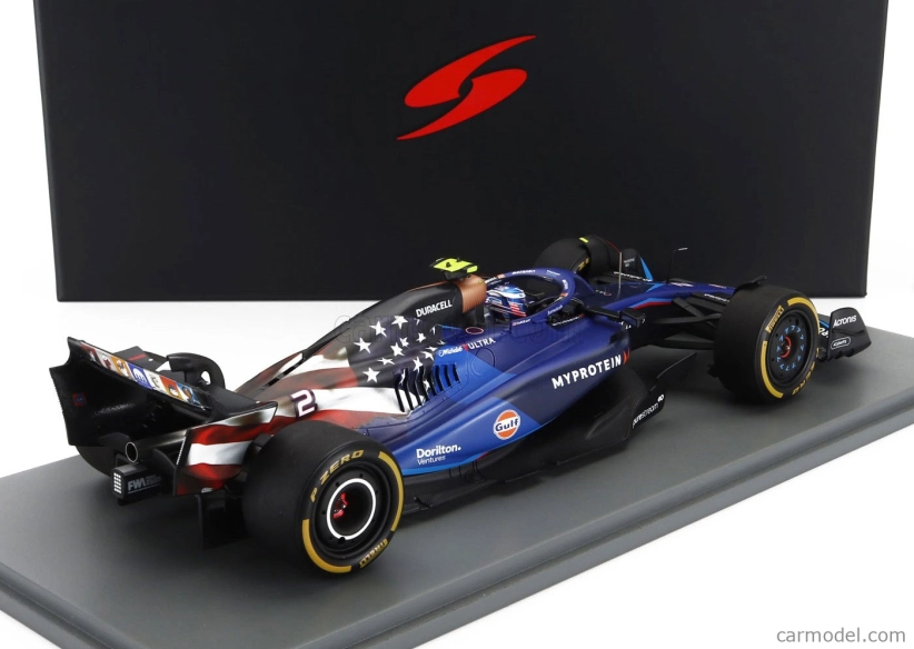 Spark-model Williams F1 Fw45 Team Williams Racing Gulf N 2 Austin Usa Gp 2023 Logan Sargeant 1:18 Modrá
