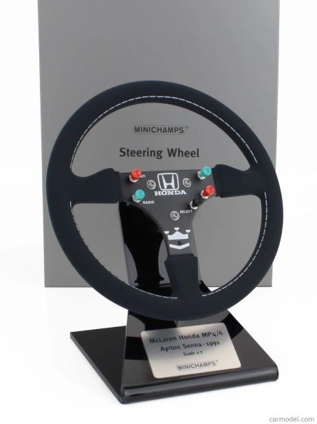 Minichamps Accessories Steering Wheel - Volante F1 Mclaren Honda Mp4/6 Ayrton Senna World Champion Season 1991 1:2 Black