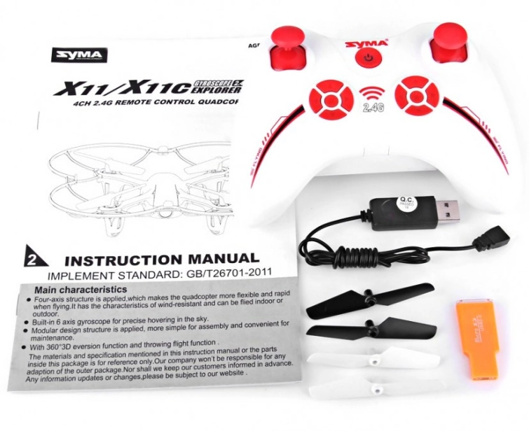 Dron Syma X11C s HD kamerou, bílá