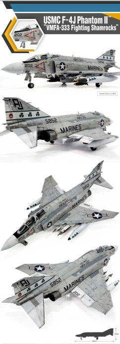 Model Kit lietadlo 12356 - USMC F-4J Phantom II "VMFA-333 Fighting Shamrocks" (1:48)
