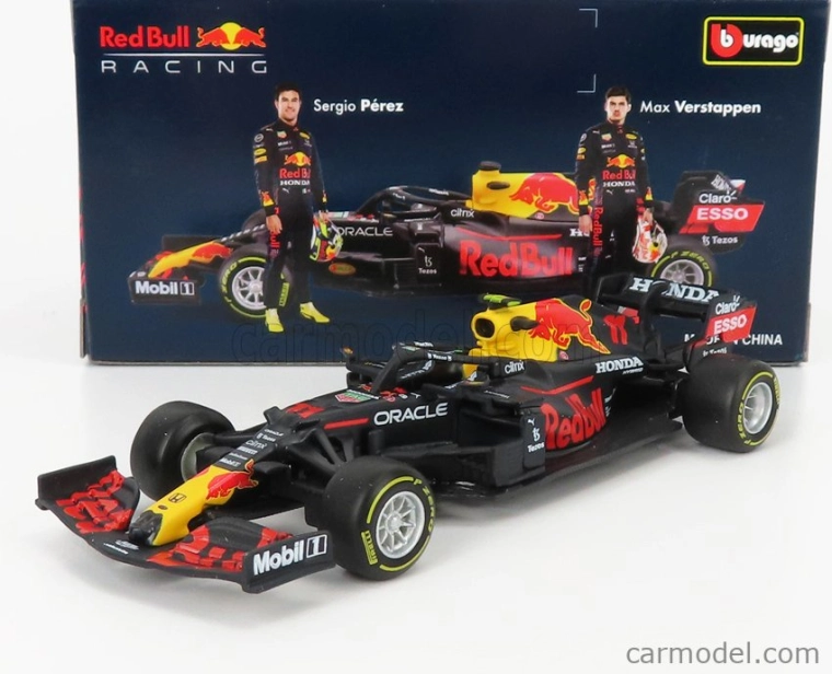 Bburago Red bull F1 Rb16b Honda Ra620h Team Aston Martin N 11 1:43, tmavomodrá