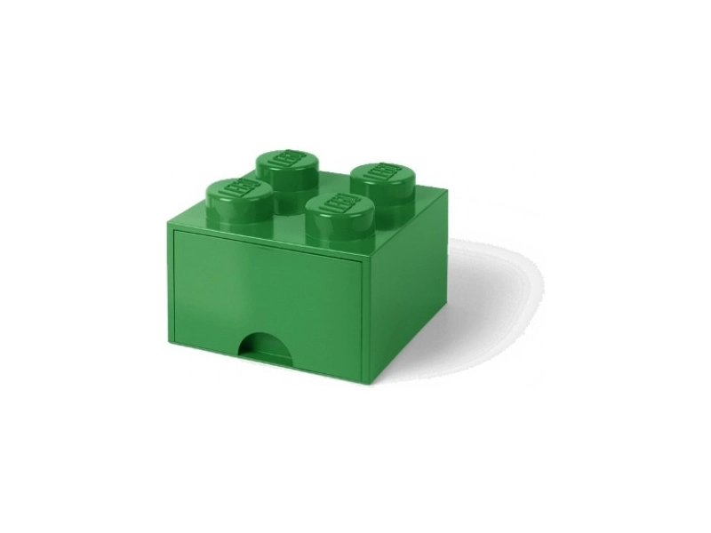 LEGO úložný box so zásuvkou 250x250x180mm – tmavozelený
