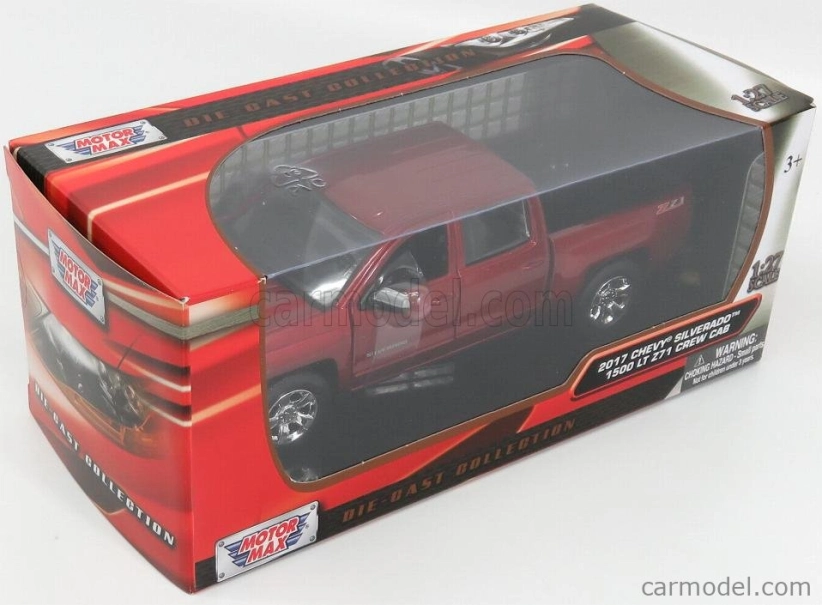 Motor-max Chevrolet Silverado 1500 Lt-z71 Crew Cab Pick-up 2017 1:27 Red Met