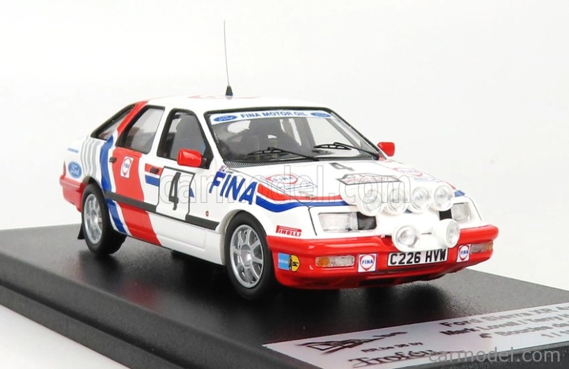 Trofeu Ford england Sierra Xr 4x4 Team Fina (night Version) N 4 Boucles De Spa 1988 M.lovell - T.herryman 1:43 Bílá Červená Modrá