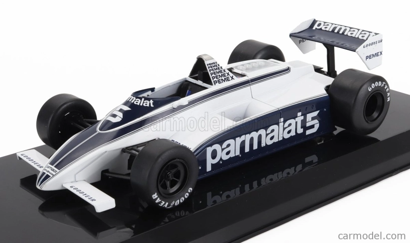 Edicola Brabham F1  Bt49c Parmalat Racing Team N 5 World Champion Season 1981 Nelson Piquet - Con Vetrina - With Showcase 1:24 Bílá Modrá
