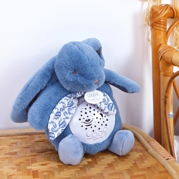 Doudou Hrací skříňka s projekcí Králíček modrý