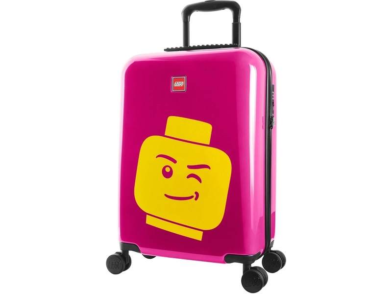 Cestovný kufor LEGO ColourBox s hlavou minifigúrky 20" - malinový