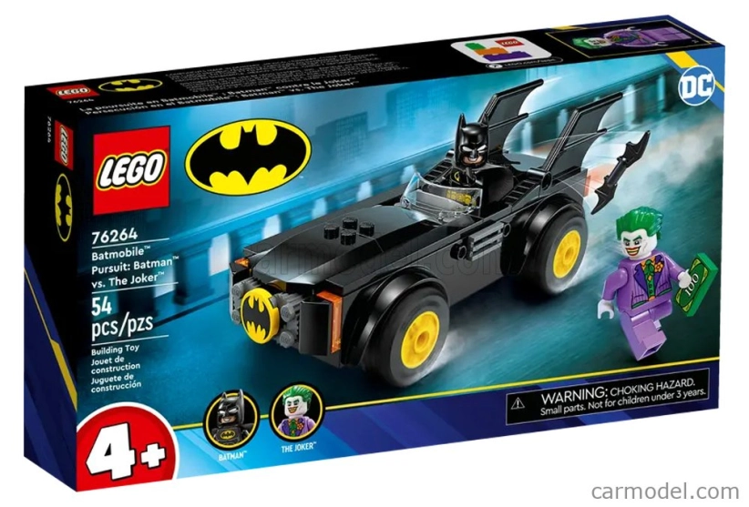 Lego Batman Lego - Batmobile - Batman Vs The Joker - 54 Pezzi - 54 Pieces Black
