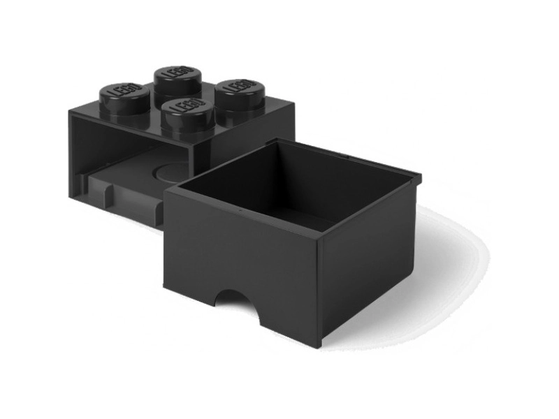LEGO úložný box s šuplíkem 250x250x180mm - tmavě zelený