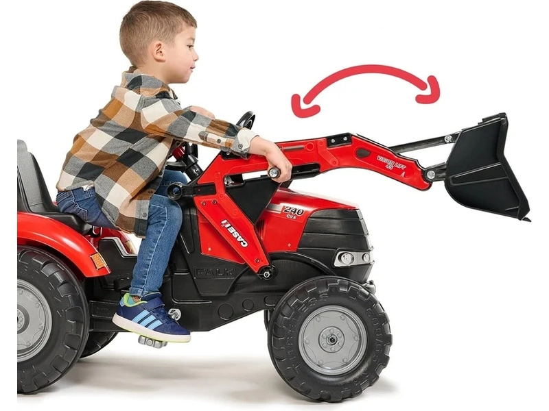 FALK - Šliapací traktor Case IH Puma 240CVX s nakladačom, rýpadlom a vlečkou