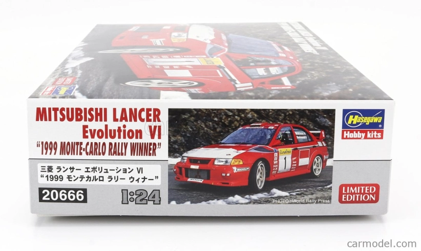 Hasegawa Mitsubishi Lancer Evo Vi N 1 Winner Rally Montecarlo 1999 Tommi Makinen - Risto Mannisenmaki 1:24 /
