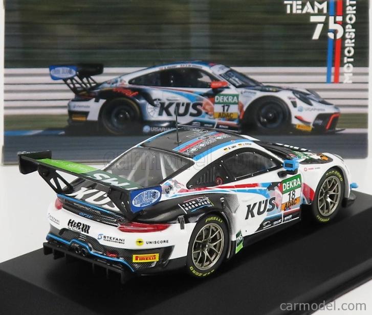 Ixo-models Porsche 911 991-2 Gt3 R Team Kues 75 Bernhard N 18 1:43, bíločerná