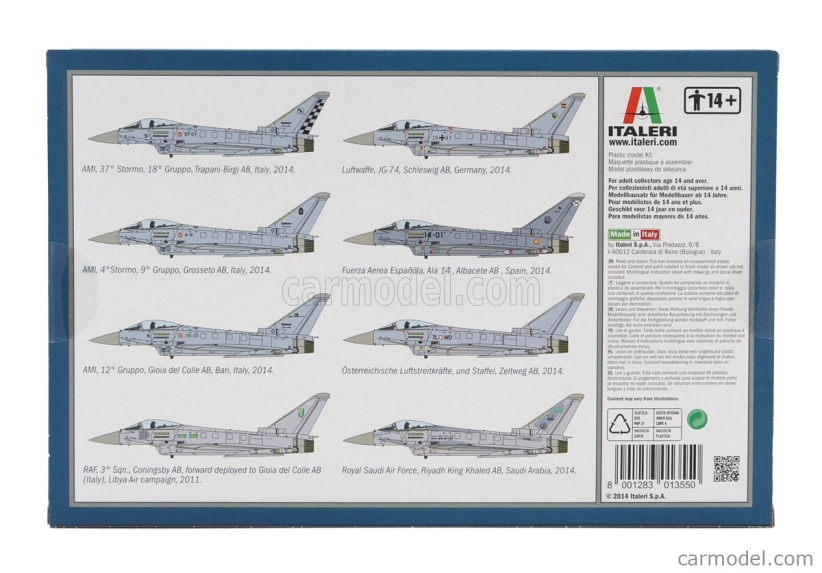 Italeri Eurofighter Ef-2000 Typhoon Airplane Single Seater Military 1994 1:72 /