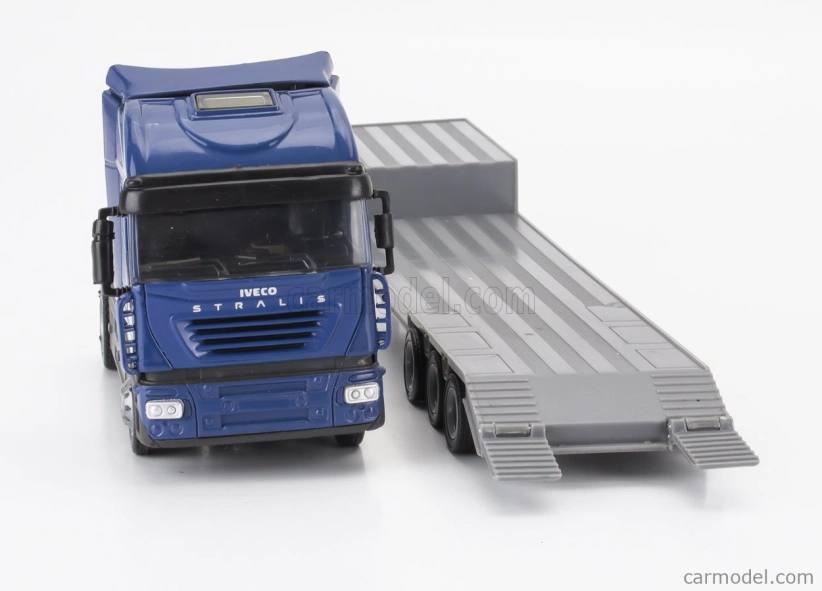 Newray Iveco fiat Stralis 540 Truck Pianale 2009 With New Holland Fr920 Mietitrebbia Gommata Harvester 1:43 Modrá Žlutá Černá
