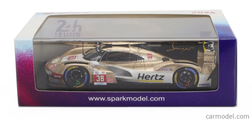 Spark-model Porsche 963 9rd 4.6l Turbo V8 Team Hertz Jota N 38 24h Le Mans 2024 Jenson Button - Phil Hanson - Oliver Rasmussen 1:43 Bílé Zlato