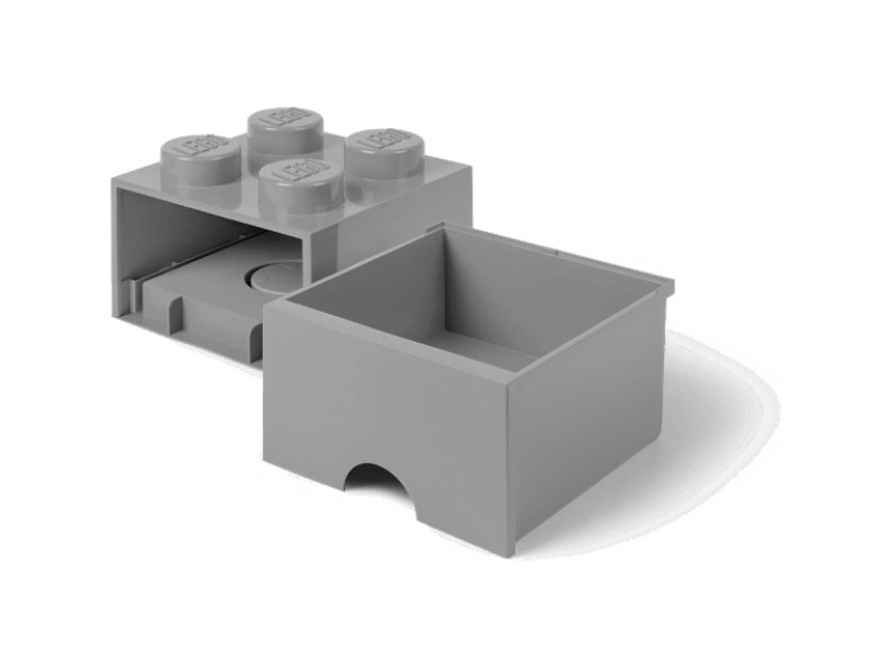 LEGO úložný box s šuplíkem 250x250x180mm - tmavě zelený