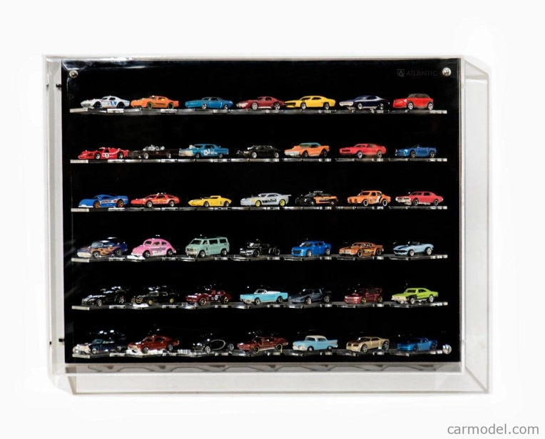 Atlantic Vetrina display box Espositore - Pre 42 Cars 1/64 Lungh.lenght Cm 61.0 X Largh.width Cm 12.0 X Alt.height Cm 47.0 (altezza Utile Tra I Ripiani Cm 8.0 Inner Height Among Shelves) 1:64 Plastic Display