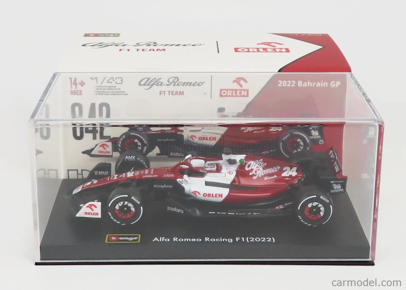 Bburago Alfa romeo F1 C42 Team Orlen Racing N 24 1:43, červená