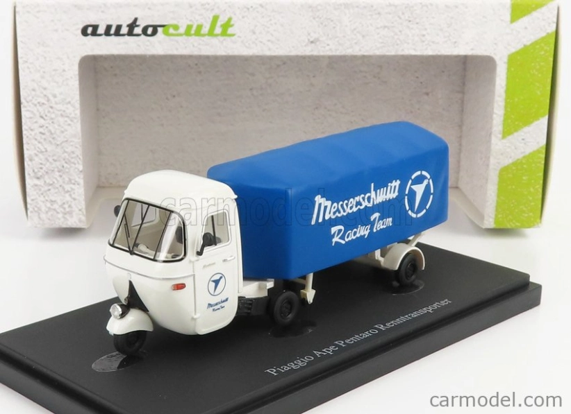Autocult Piaggio Ape Pentaro Renntransporter Messerschmitt 1948 1:43 Biela modrá