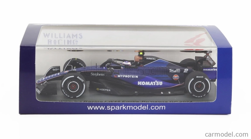Spark-model Williams F1 Fw46 Team Williams Racing N 2 Emilia Romagna Italy Gp 2024 Logan Sargeant 1:43 2 Tóny Modré