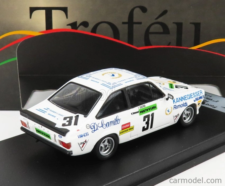 Trofeu Ford england Escort Mkii Rs 2000 N 31 2nd Rally Vila Do Conde 1981 F.gaspar 1:43 White