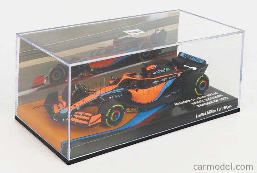 Minichamps Mclaren F1 Mcl36 Mercedes Team Mclaren N 3 Bahrain Gp 2022 Daniel Ricciardo 1:43 Oranžová svetlo modrá