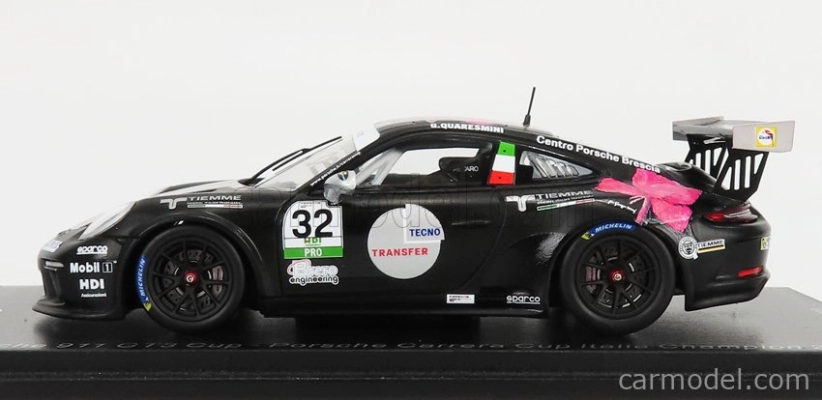 Spark-model Porsche 911 991 Gt3 N 2 Porsche Carrera Cup Italy Champion 2018 G.quaresmini 1:43 Černá Bílá Červená