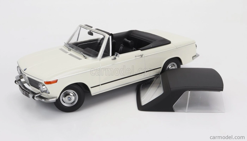 BMW 1600-2 Cabriolet 1968 v mierke kk - s odnímateľnou mäkkou strechou 1:18 biela