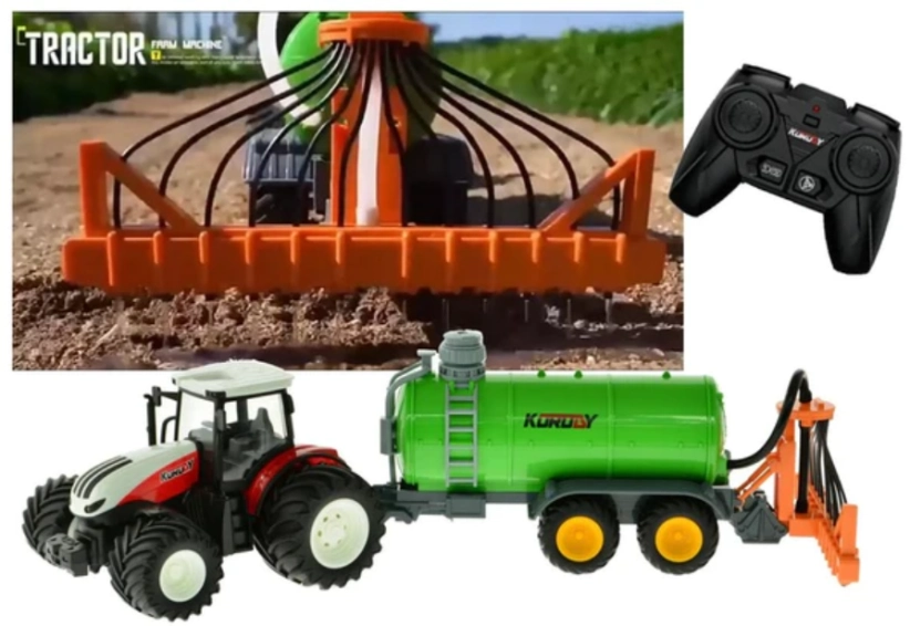 RC traktor Korody s cisternou na hnojovicu s hadicovým aplikátorom 1:24