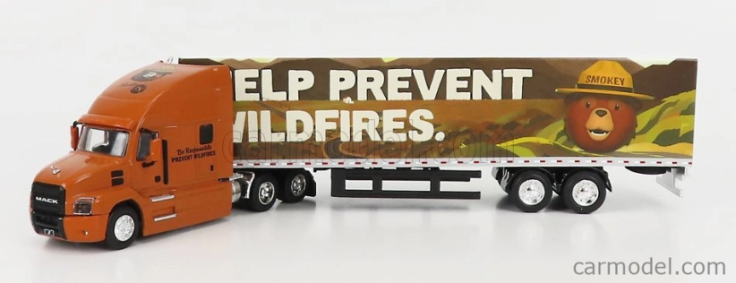 Greenlight Mack Anthem Truck 2019 - Pomoc pri prevencii požiarov Smokey Bear 1:64 svetlohnedá biela